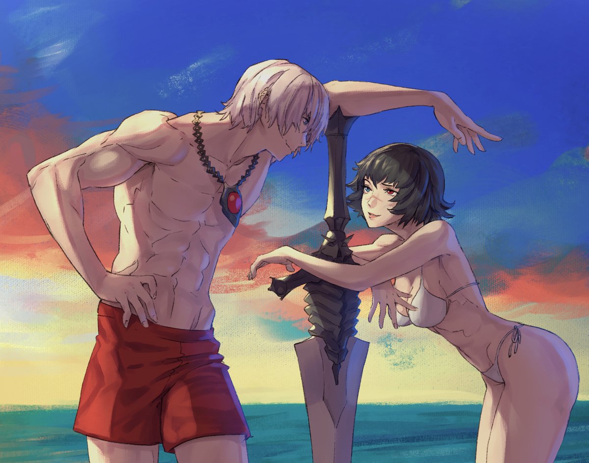 𝐖𝐡𝐚𝐭 𝐜𝐚𝐧 𝐈 𝐬𝐚𝐲... 
Summer time is the best time of the year. The weather, the beach, the women, and all the strawberry sundaes I can eat. What else does a guy need?~
#lewdrp #dmc #DevilMayCry #roleplay #drp #erp #opendms