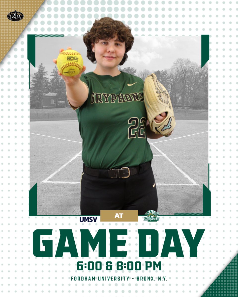 Sarah Lawrence College Athletics (@slcgryphons) on Twitter photo GAME DAY!
<a href="/SLCGryphonsSB/">Sarah Lawrence Softball</a> returns to action on Sunday with a nighttime doubleheader at Fordham University. The Gryphons will take on UMSV at 6:00 and 8:00 p.m. Let's Go Gryphons!
#StrengthAndIntelligence
#GoGryphons GAME DAY!
<a href="/SLCGryphonsSB/">Sarah Lawrence Softball</a> returns to action on Sunday with a nighttime doubleheader at Fordham University. The Gryphons will take on UMSV at 6:00 and 8:00 p.m. Let's Go Gryphons!
#StrengthAndIntelligence
#GoGryphons