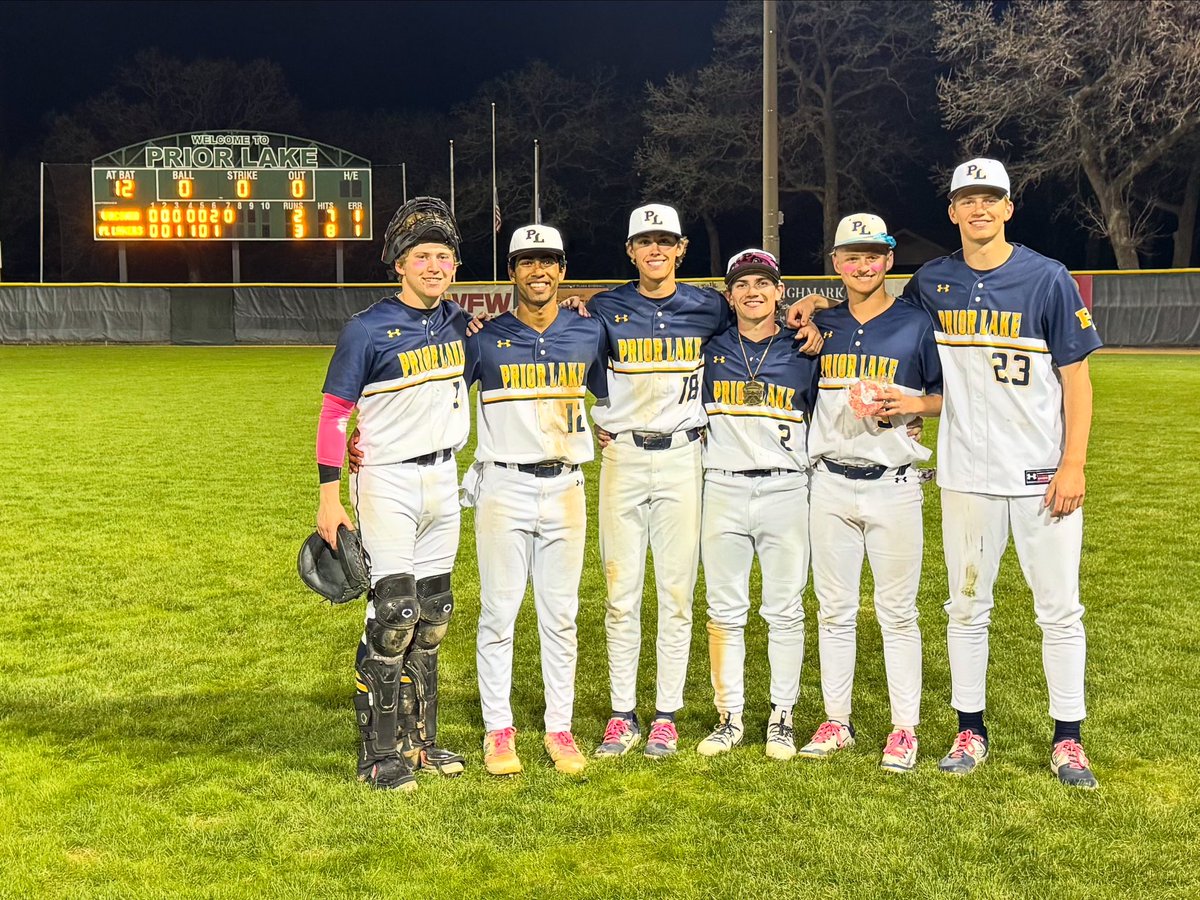 PLLakerBaseball's tweet photo. Lakers defeat Waconia 3-2! Gunderson got the W with 6 Ks in 6 innings! Schulte earned the save! Solis was a wall behind the plate! Moyers scored the winning run and threw out the tying run at the plate! Kandi had a key 10-pitch at-bat! Eischens hit the winning sac fly! https://t.co/H0lHsx2sEX