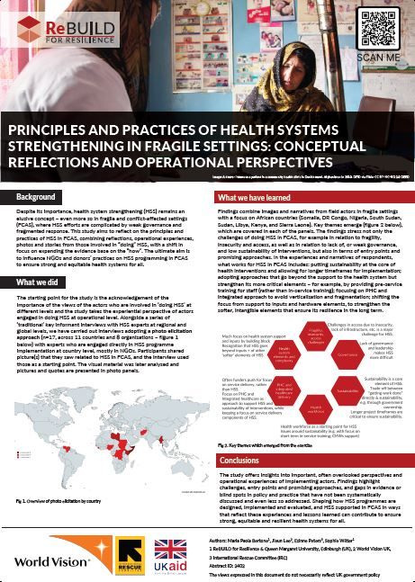 ReBUILD for Resilience (@rebuildrpc) on Twitter photo Recent poster from ReBUILD. 'Principles and practices of health systems strengthening in fragile settings: conceptual reflections and operational perspectives'
Read the full-size version here: buff.ly/zOvCDmZ
<a href="/sophie_witter/">Sophie Witter</a> <a href="/IGHD_QMU/">IGHD</a> <a href="/WorldVision/">World Vision</a> <a href="/FCDOHealthRes/">FCDO Global Health Research</a> Recent poster from ReBUILD. 'Principles and practices of health systems strengthening in fragile settings: conceptual reflections and operational perspectives'
Read the full-size version here: buff.ly/zOvCDmZ
<a href="/sophie_witter/">Sophie Witter</a> <a href="/IGHD_QMU/">IGHD</a> <a href="/WorldVision/">World Vision</a> <a href="/FCDOHealthRes/">FCDO Global Health Research</a>