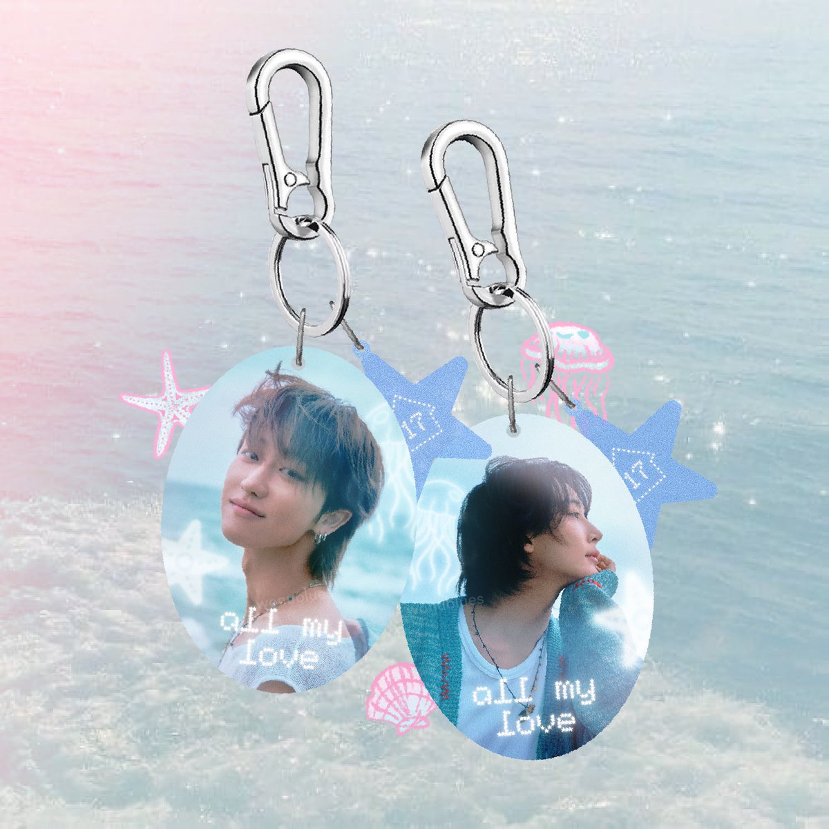 wonublues's tweet photo. member keyring previews for my 10th anniv coll this coming #CaratArtFest2025! 

sea you on tuesday? 🌊🐚🪼 https://t.co/wtx3RDO90L