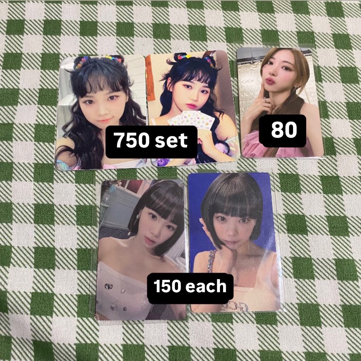 wts lfb ph | #kryptosells

kim chaewon assorted photocards

— check pic , onhand already!
— dop : 1 week (prio payo) 
— reply mine + pics to claim

# dicon space buns le sserafim izone fearless antifragile sakura