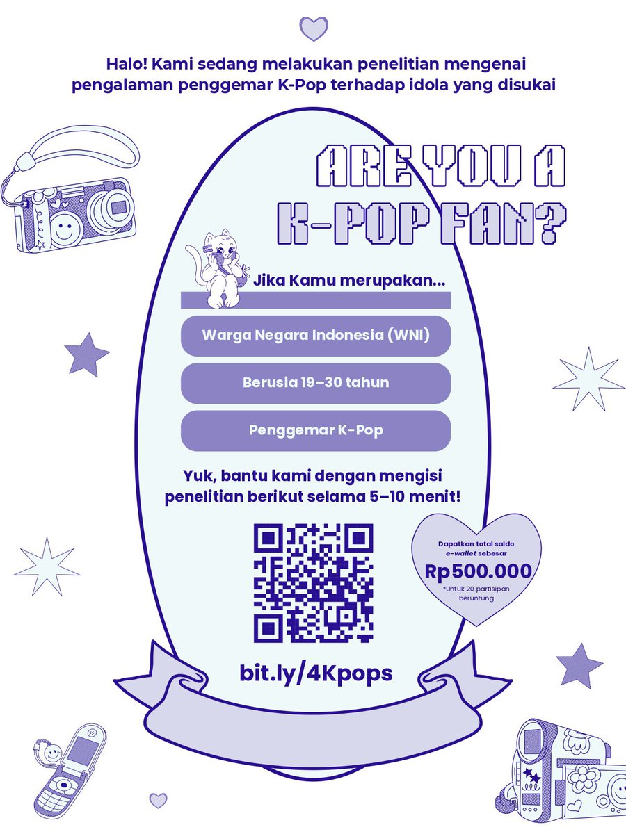 haii semuaa, aku mau minta tolong untuk isi kuesioner skripsiku yukk!! yg sesuai kriteria boleh bgt untuk tolong bantu isi yah🥺

kriteria:
⭐️ wni
⭐️ berusia 19–30 tahun
⭐️ penggemar k-pop

linknya akan aku taro ditweet bawah ini, terima kasih yg sudah berkenan membantu!!🤍