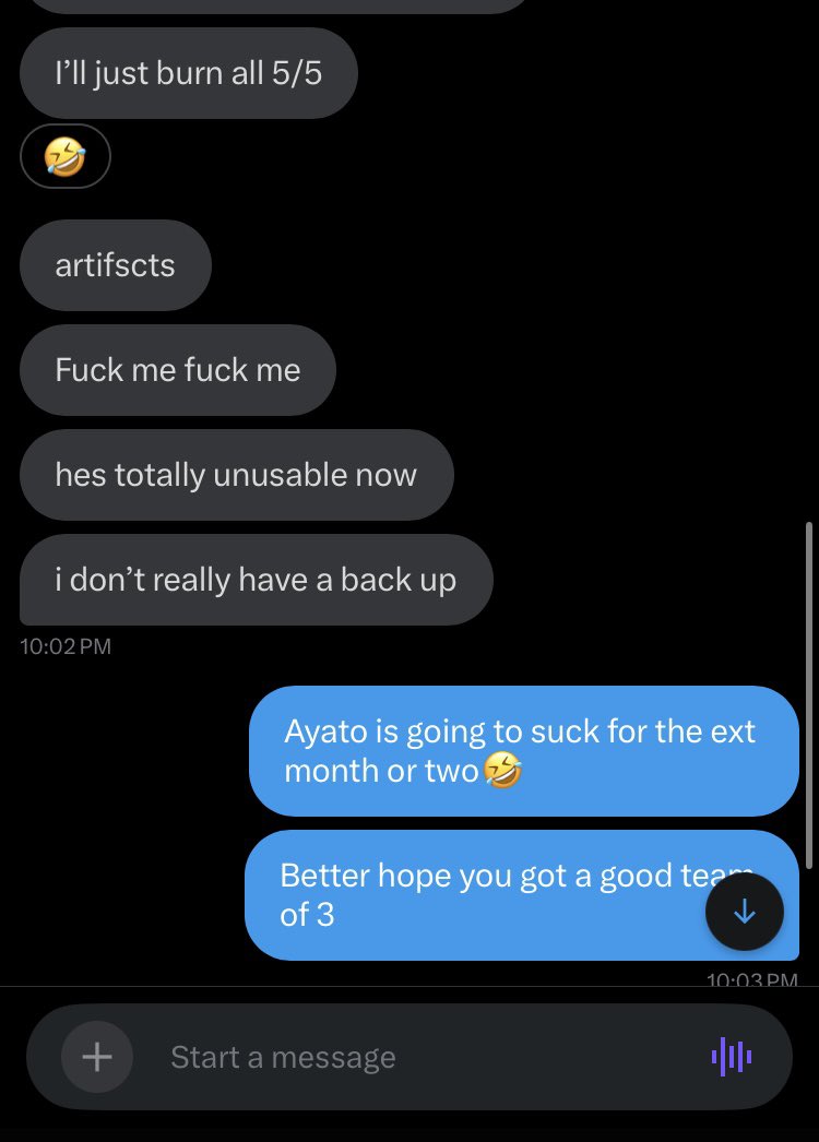 Hero_Achilles's tweet photo. Another Genshin Gooner has ruined his character. Going to take a lot of grinding to fix. https://t.co/H6iIQYefya