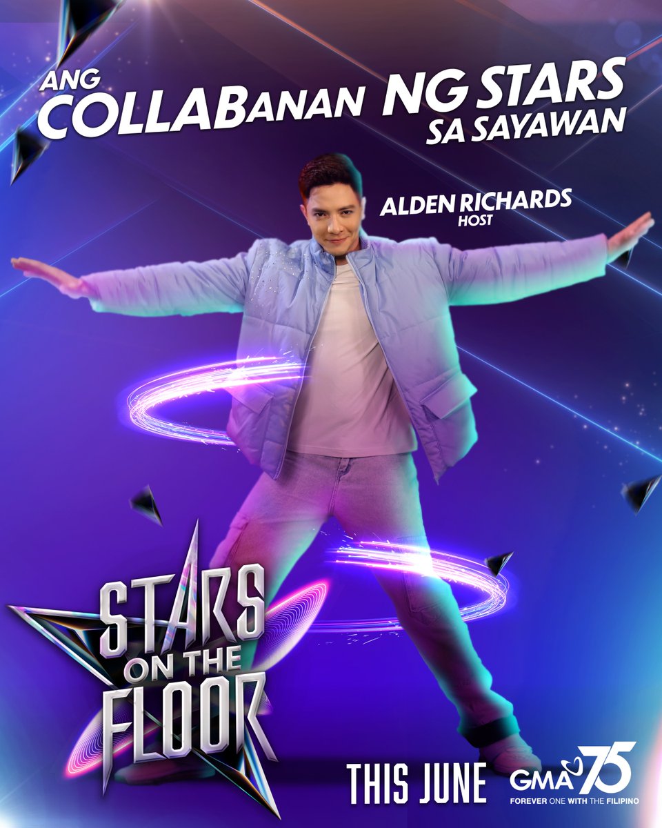 Asia's Multimedia Star Alden Richards is the host of the biggest reality dance competition, "𝗦𝗧𝗔𝗥𝗦 𝗢𝗡 𝗧𝗛𝗘 𝗙𝗟𝗢𝗢𝗥!" 🌟🕺🏻

Ang collabanan ng stars sa sayawan, magniningning na. Abangan ang #StarsOnTheFloor this June on GMA. 💫💃🏻