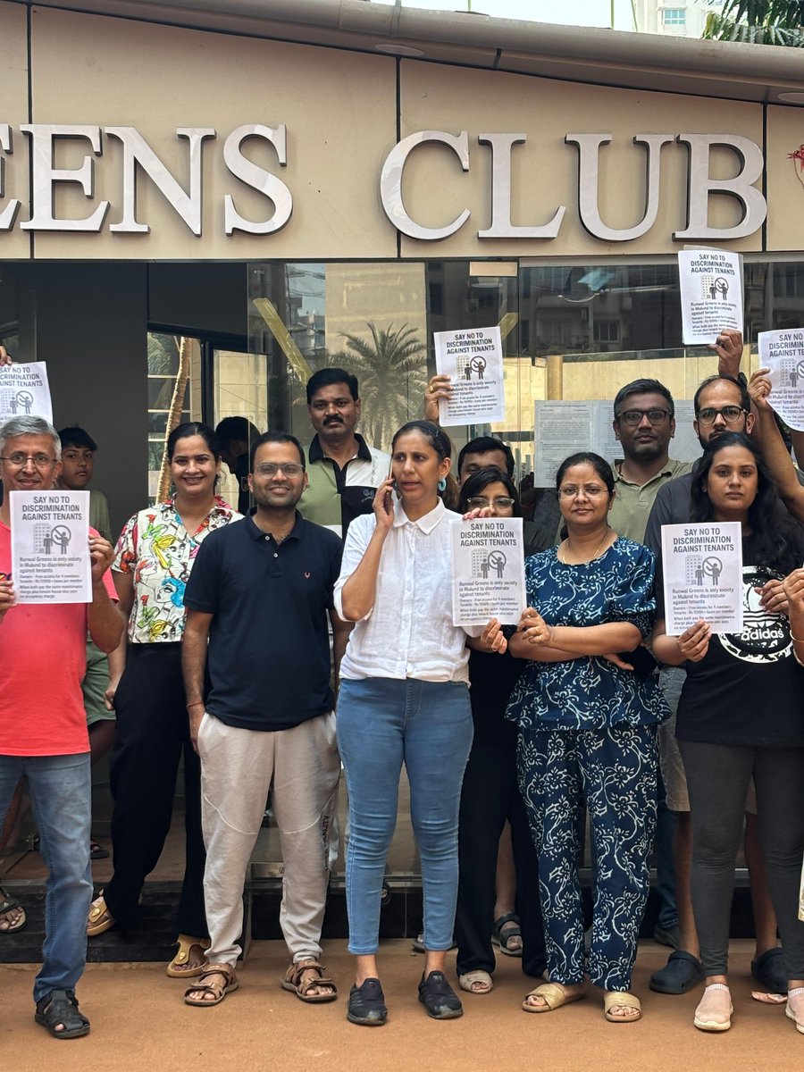 KaranBhatia_'s tweet photo. Tenants of #runwalgreens at #mulund protesting against unfair practices against tenants. Only society in Mulund to do so.
#tenants #Discrimination #mumbai #mulund
@mulund_info https://t.co/cyz3M35QyL