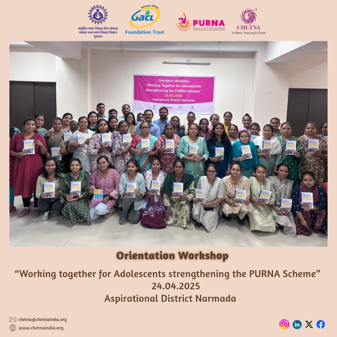 🌟 We successfully organized an Orientation Workshop on "Working Together for Adolescents: Strengthening the PURNA Scheme" with ICDS functionaries of Narmada district!