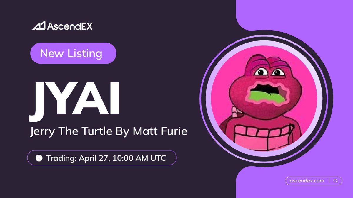 🚀 #AscendEX is thrilled to announce the @JYAI_JERRY (#JYAI) listing under  the trading pair #JYAI/USDT. Details are as follows: ✓Deposit: April 27,  4:00 AM UTC ✓Trading: April 27, 10:00 AM UTC ✓Withdrawal: