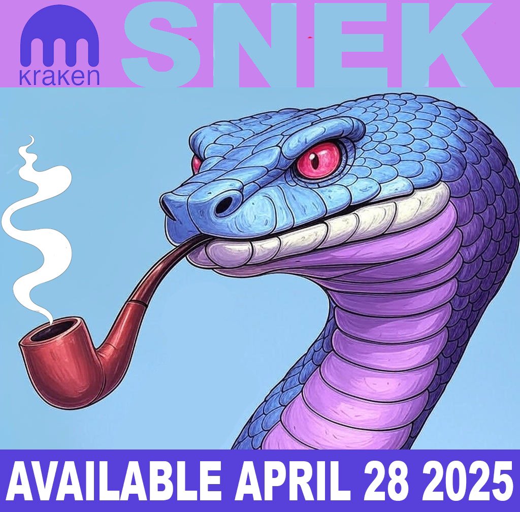 Spread the word! Available for trade on Monday April 28 only on <a href="/krakenfx/">Kraken</a> - Cardano’s number 1 meme token and the very first CNT to ever be listed on a tier 1 exchange. The ticker is $SNEK #LFG