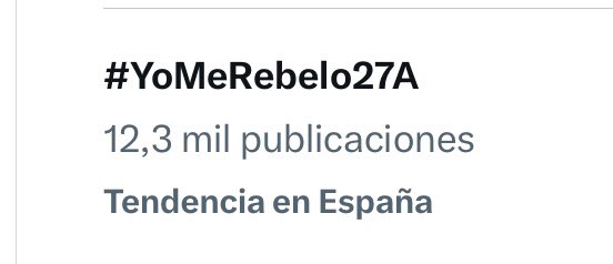 Son las 8 de la mañana y ya somos tendencia!!!

A la marea azul, a todas y cada una de esas gotitas 💧 💧 💧 💦 💦 💦 junt@s somos un océano 🌊 🌊 

GRACIAS!!!

Y felicidades de nuevo a <a href="/adavidflores/">ANTONIO DAVID FLORES</a>, suscribiros a su canal (es gratis), dar 👍🏻 a las publicaciones

#YoMeRebelo27A