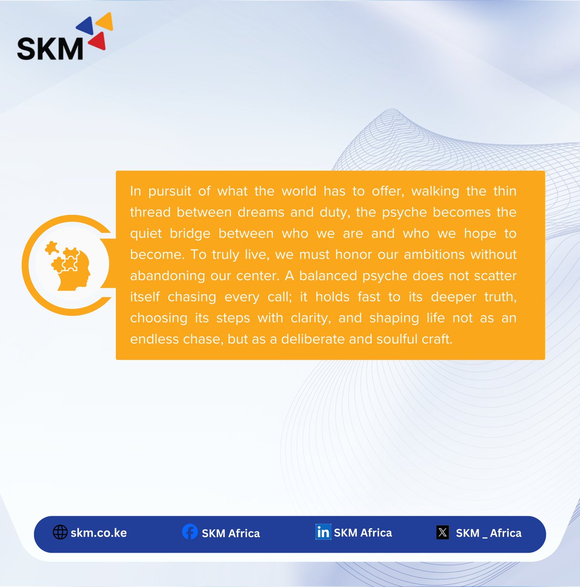 SKM_Africa's tweet photo. True balance is the art of honoring both your dreams and your duty without losing your soul in the process.

#skmafirca #pysche #happysunday https://t.co/QCh9S0b66b