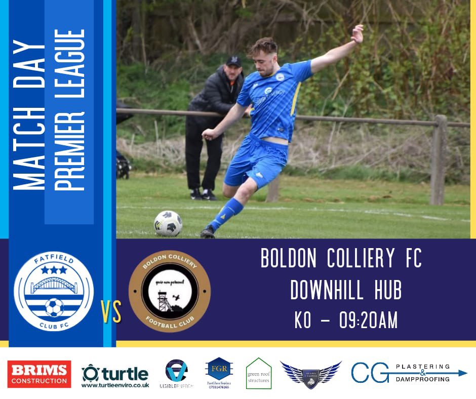 Fatfield Club FC (@fatfieldclubfc) on Twitter photo Match day β½οΈ 
π <a href="/SunderlandSL/">SunderlandSunLeague</a> Premier Division 
π <a href="/BoldonCFC/">Boldon Colliery FC</a> 
ποΈ (H) Downhill Football and Gym
π 9.20am
Our pitch is double booked so weβre playing at Downhill hub this morning. Supposed to be a lovely day so why not get down and support the lads πͺβ½οΈπ Match day β½οΈ 
π <a href="/SunderlandSL/">SunderlandSunLeague</a> Premier Division 
π <a href="/BoldonCFC/">Boldon Colliery FC</a> 
ποΈ (H) Downhill Football and Gym
π 9.20am
Our pitch is double booked so weβre playing at Downhill hub this morning. Supposed to be a lovely day so why not get down and support the lads πͺβ½οΈπ
