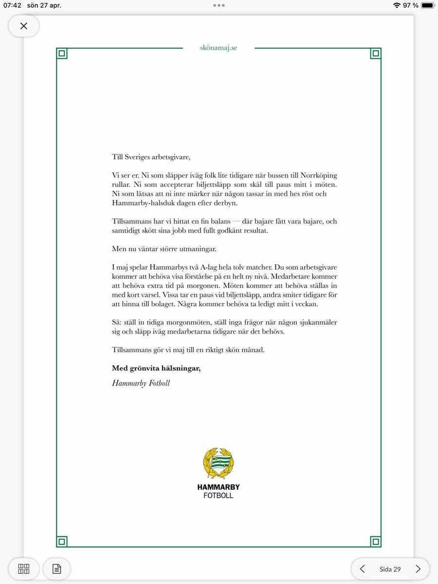 Snygg annons och smart kampanj <a href="/hammarbyfotboll/">Hammarby Fotboll</a> 👏

Helsideannons i DN