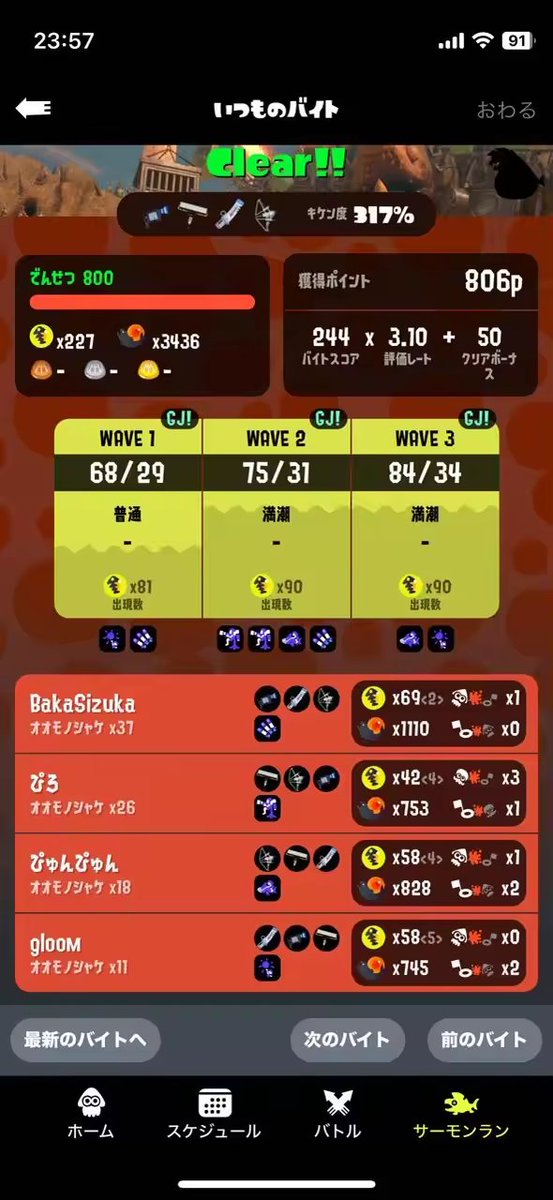 のみ227（+14）🎉久しぶりの大更新だ！味方皆強い！！