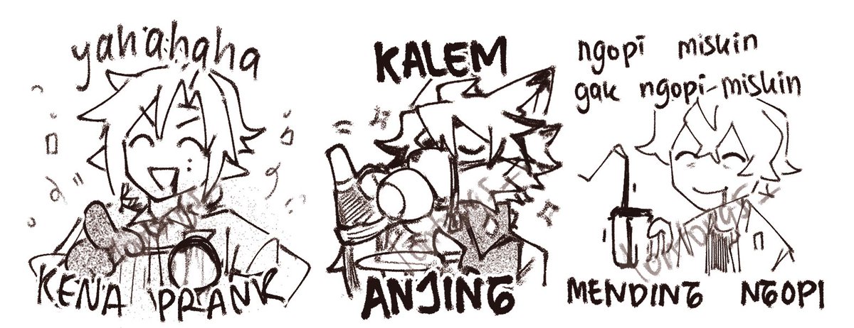 I've gotten behind on zzz quest and personal arts because I've been using free time either for rest or cmms haha– I'm  adjusting to manage time and energy better 😵‍💫 have  this  old  silly  doodle