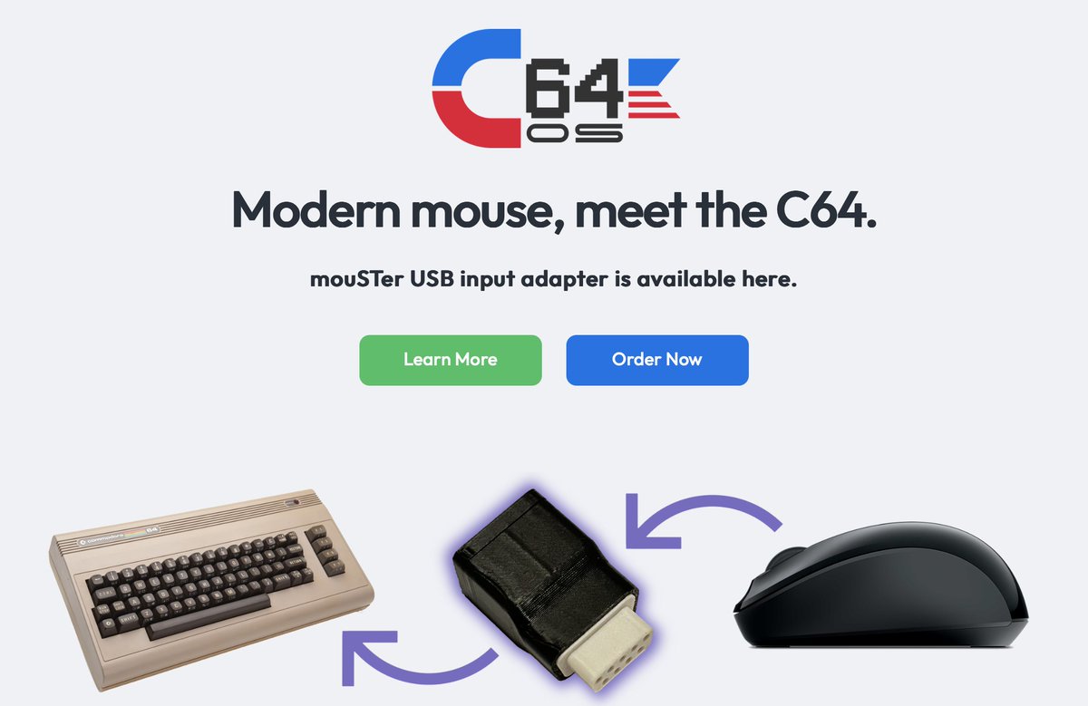 gregnacu's tweet photo. OpCoders now carries mouSTer. The ideal adapter for connecting modern USB mice to your C64, and the perfect complement to C64 OS. Supports the mouse wheel throughout the system. Get mouSTer and C64 OS together in a bundle to save! #C64  https://t.co/SlQQlnJsma https://t.co/IUxAvxFXeD