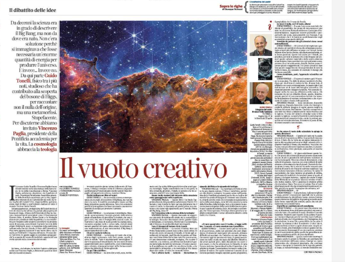 Per noi cristiani la destinazione è il dono della pienezza dell’universo. (...) Ma la risurrezione della carne come affermata nel cristianesimo è anche la risurrezione dell’universo, del mondo intero. <a href="/monspaglia/">vincenzo paglia</a> <a href="/PontAcadLife/">Pontifical Academy Life</a> <a href="/La_Lettura/">la_lettura</a>