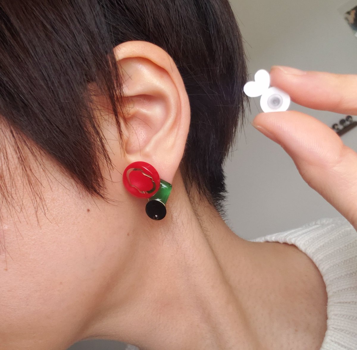 パルピトさん(<a href="/palpito_palpal/">palpito/パルピト</a> )でお迎えしたぶぜピアス❤倒れ防止のキャッチをGETしたのでかわいく着けれた✊💖かわわ😊😊😊😊😊