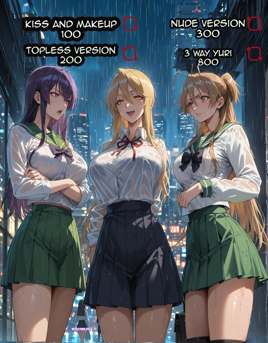 In a future where the outbreak subsides, Saeko and Rei find themselves arguing. What should Shizuka Sensei suggest to help them stop? : D Help decide the ending to this Highschool of the Dead OVA!