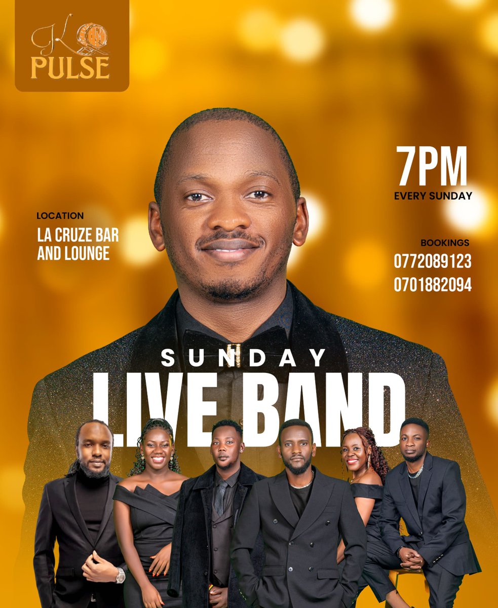 kpulseband's tweet photo. The beat drops tonight! 🕺 K-Pulse Band brings the house down at La Cruze Bar Seguku, 7 PM. You know the vibes! #KPulseLive #LaCruzeBar #KampalaNights https://t.co/6SOO6No4GG