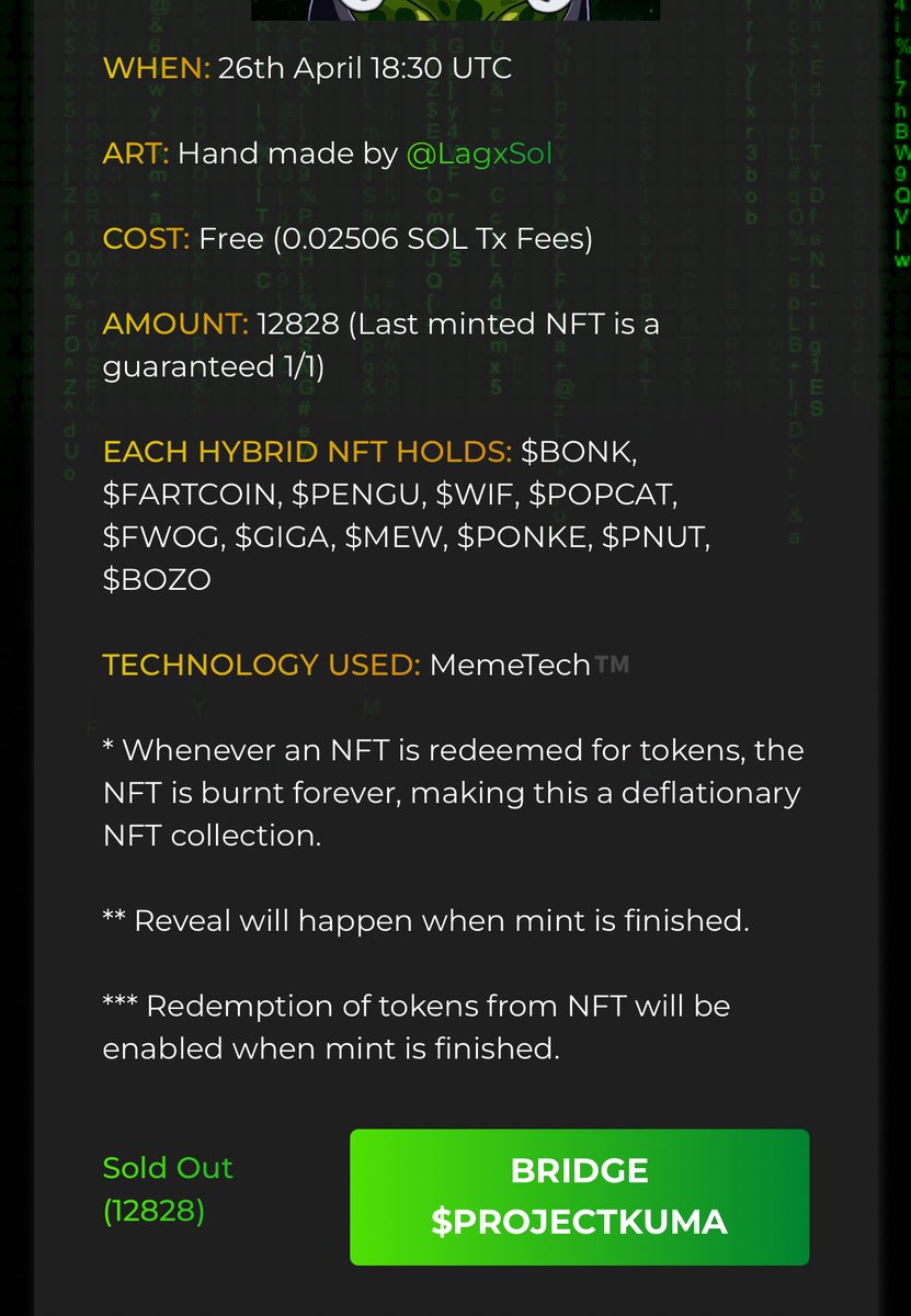 Commence the reveal! <a href="/ProjectKumaSol/">Project Kuma</a> <a href="/BozoBenk/">The Bozo Benk 🏦</a>