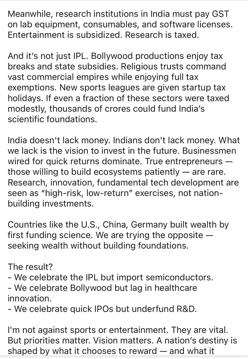 x_rahulraj's tweet image. A very valid post by Prof Mayank from IISC.
