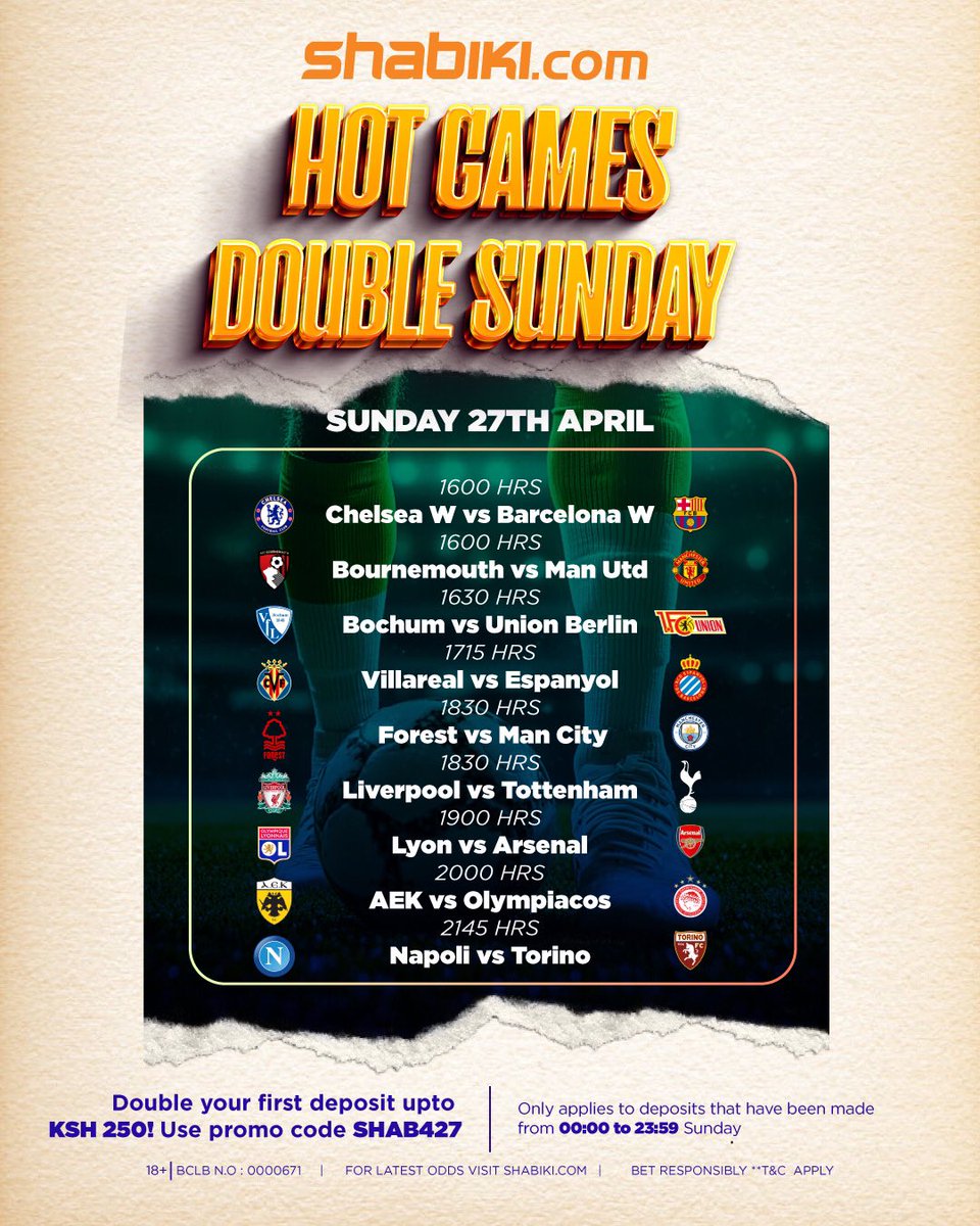 Shabiki_Ke's tweet image. 🔥 Leo ni DOUBLE SUNDAY!

 Weka bet kwa hizi hot games za leo, shinda bet, na winnings zako zi-double moja kwa moja! 💰💯

 No tricks, no stress – ni wewe na ushindi safi!
👉 Ingia Shabiki.com sasa

 #DoubleSunday #HotGames #Shabiki
