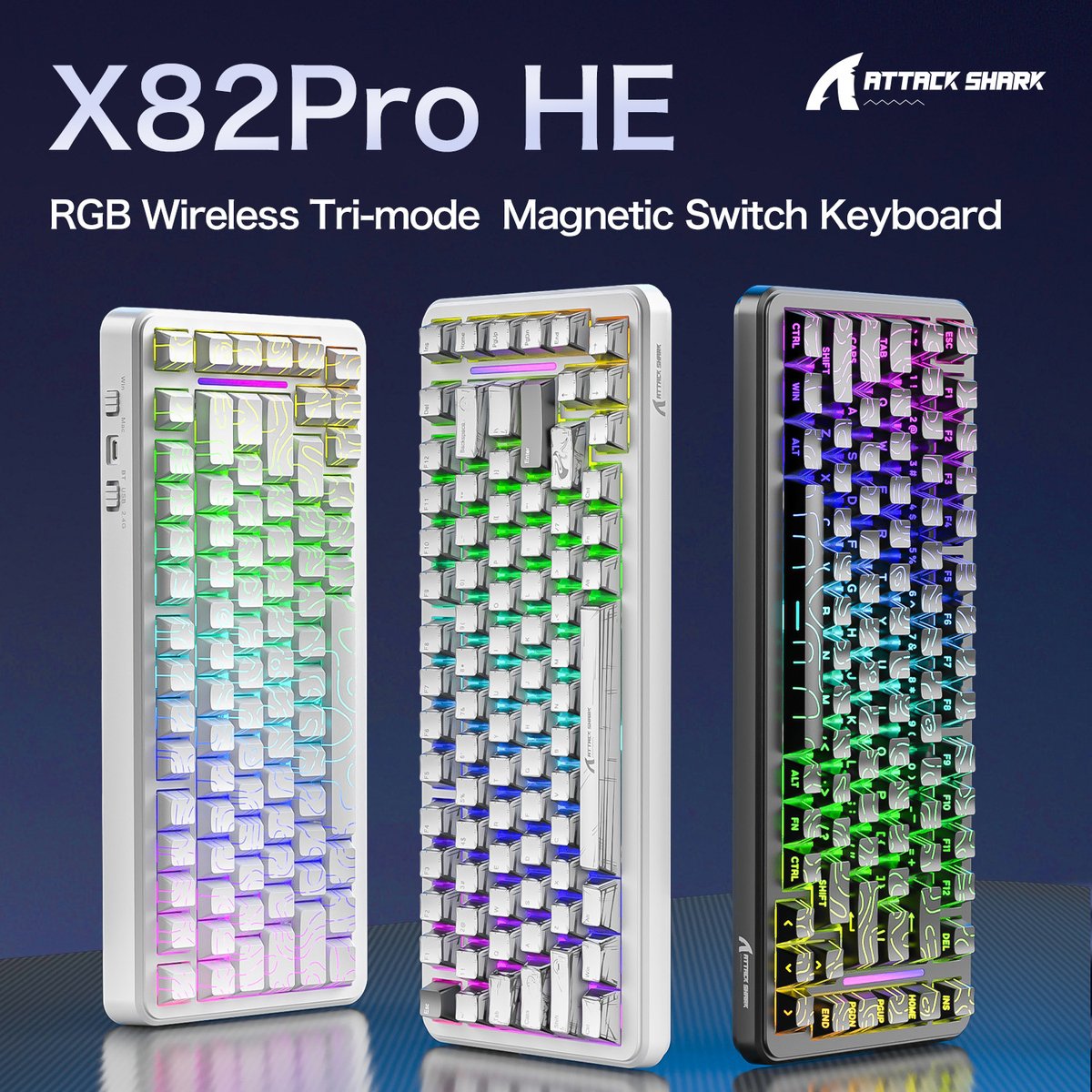 ATTACKSHARKAU's tweet image. The wait is almost over—our first comic-style magnetic switch keyboard, the X82PRO HE is coming soon ⚡

🔥 Hand-drawn keycaps meets lightning-speed switches — your setup’s about to level up.

#ATTACKSHARK #X82PROHE #LaunchAlert #GamingGear