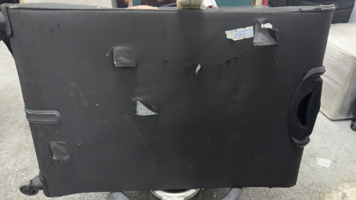 pawan_007singh's tweet photo. @airindia @airindia I have already mentioned in my previous tweet that I have waited for almost 2 hours to complaint at baggage services. I am attaching you the complain copy FYI. Also the photo of damaged bag and missing stroller. https://t.co/6q8Rvs6qUU