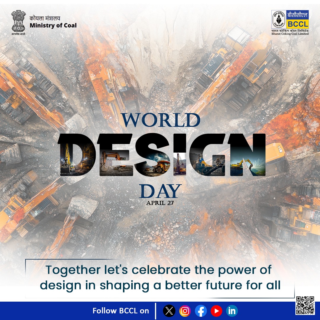 BCCLofficial's tweet image. A sustainable design enhances the mining excellence — from safer operations to sustainable futures, a design is required everywhere. This World Design Day, we celebrate the creativity that drives innovation beneath the surface and beyond. #WorldDesignDay #BCCL #MiningDesign…