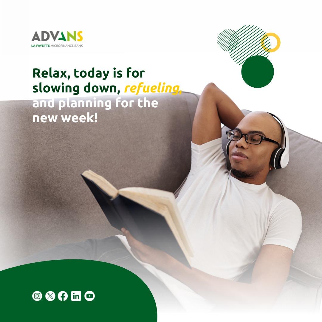 AdvansNigeria's tweet photo. Take a quiet moment to reflect, refresh, and reset your goals. Whether it is saving more, budgeting smarter, or growing your business, next week is a blank canvas.
Let’s paint it with purpose.
#SundayReset #NewWeekPrep #MindfulLiving https://t.co/MIMBsjaoQq