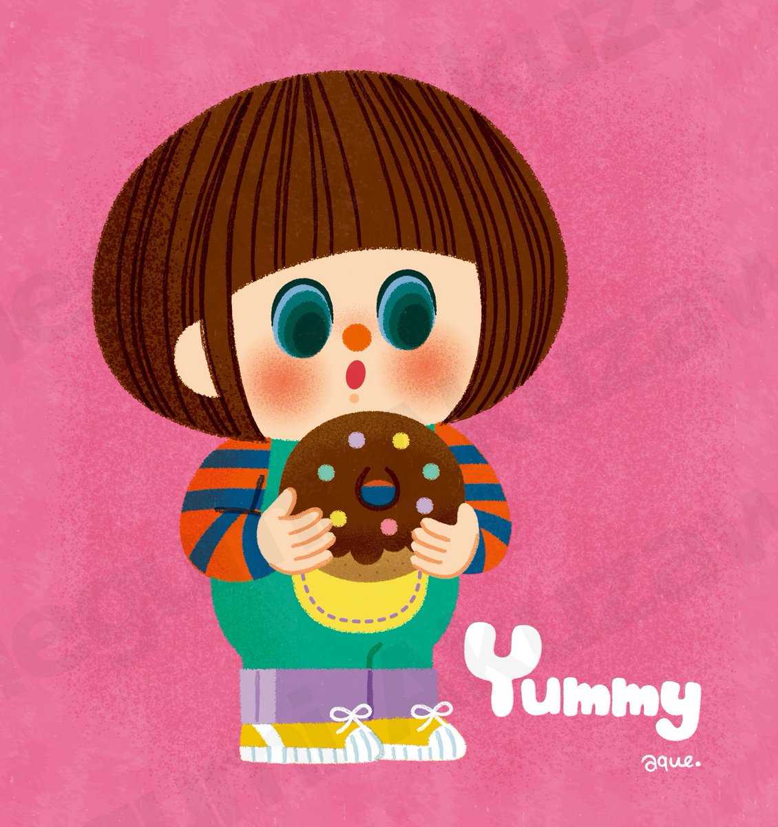 【Original Piece】
Doughnut 🍩 
#illust #illustration #illustrator
#kidsillustration
#イラスト #イラストレーター
#あくざわめぐみ #MegumiAkuzawa
#こども #こどもイラスト
#春のイラスト