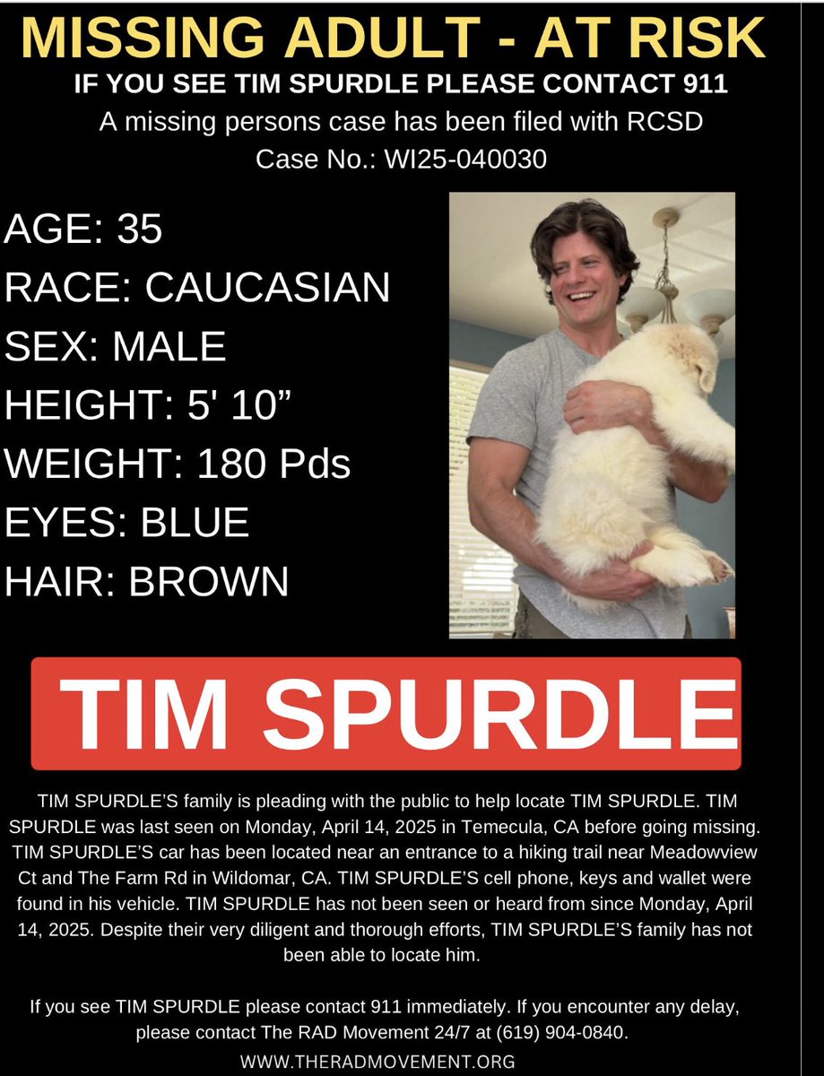 My road trip was cut short as I was brought into the search for Tim Spurdle, who is missing in a wilderness area in Wildomar, CA. We are searching through the night. Please help spread awareness.