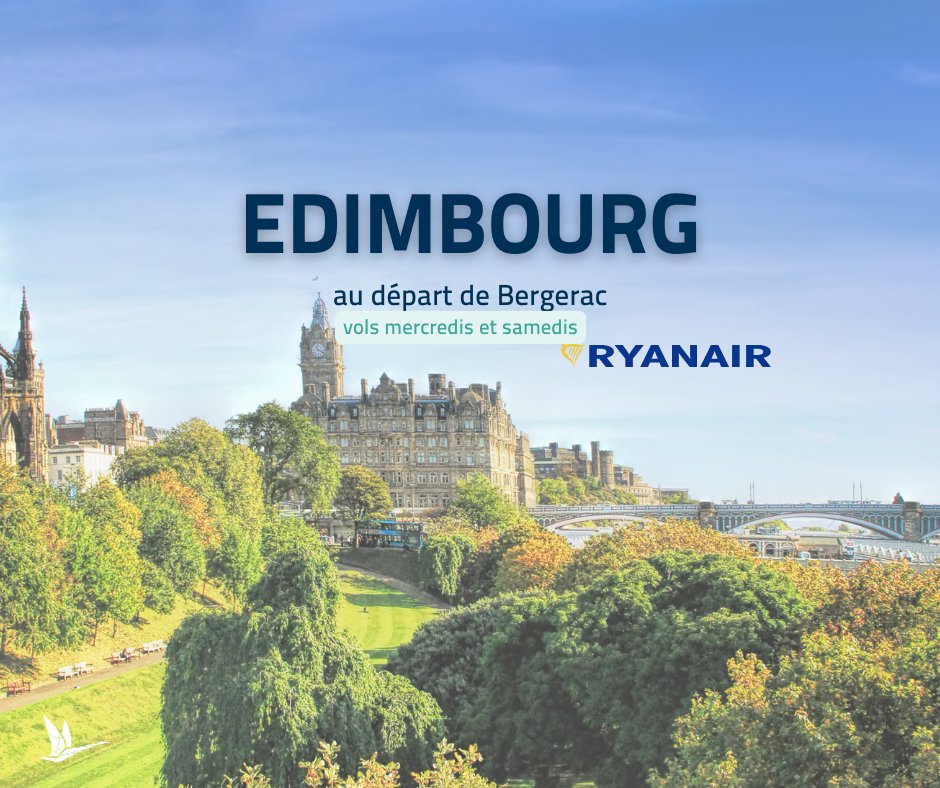 Édimbourg – Bergerac
Vols directs les mercredis et samedis entre Édimbourg et Bergerac.

Réservez votre voyage sur bergerac.aeroport.fr

#volsbergerac #edimbourg #volsdirects