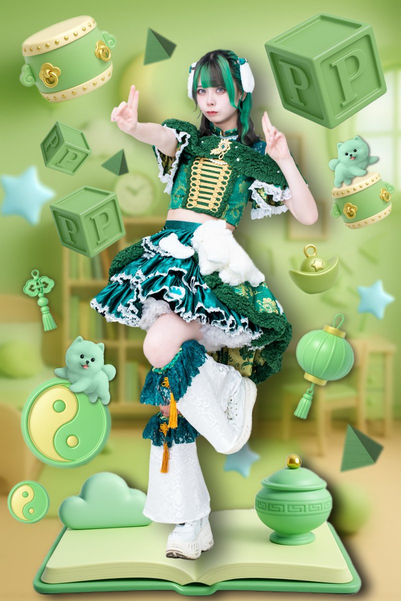 【新品】エメラルドグリーン　衣装　長身さんに♡ 新アー写解禁 】 Re:神蘭 - ʀᴇ:ꜱʏᴇɴɴʀᴀɴ - @ztpm_shenran 💚 緑
