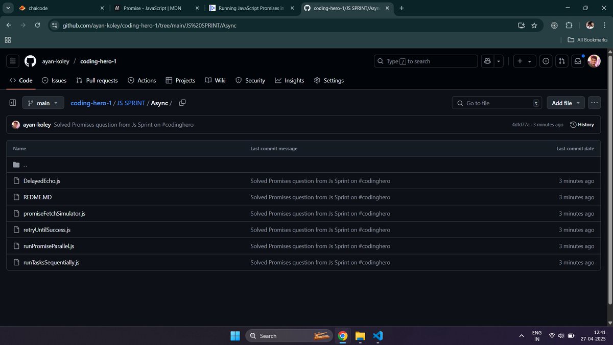 koleyayan18's tweet image. Crushed the Async questions today from the JavaScript Sprint on #CodingHero! 🔥💻
Solution: github.com/ayan-koley/cod…
Github:- github.com/ayan-koley