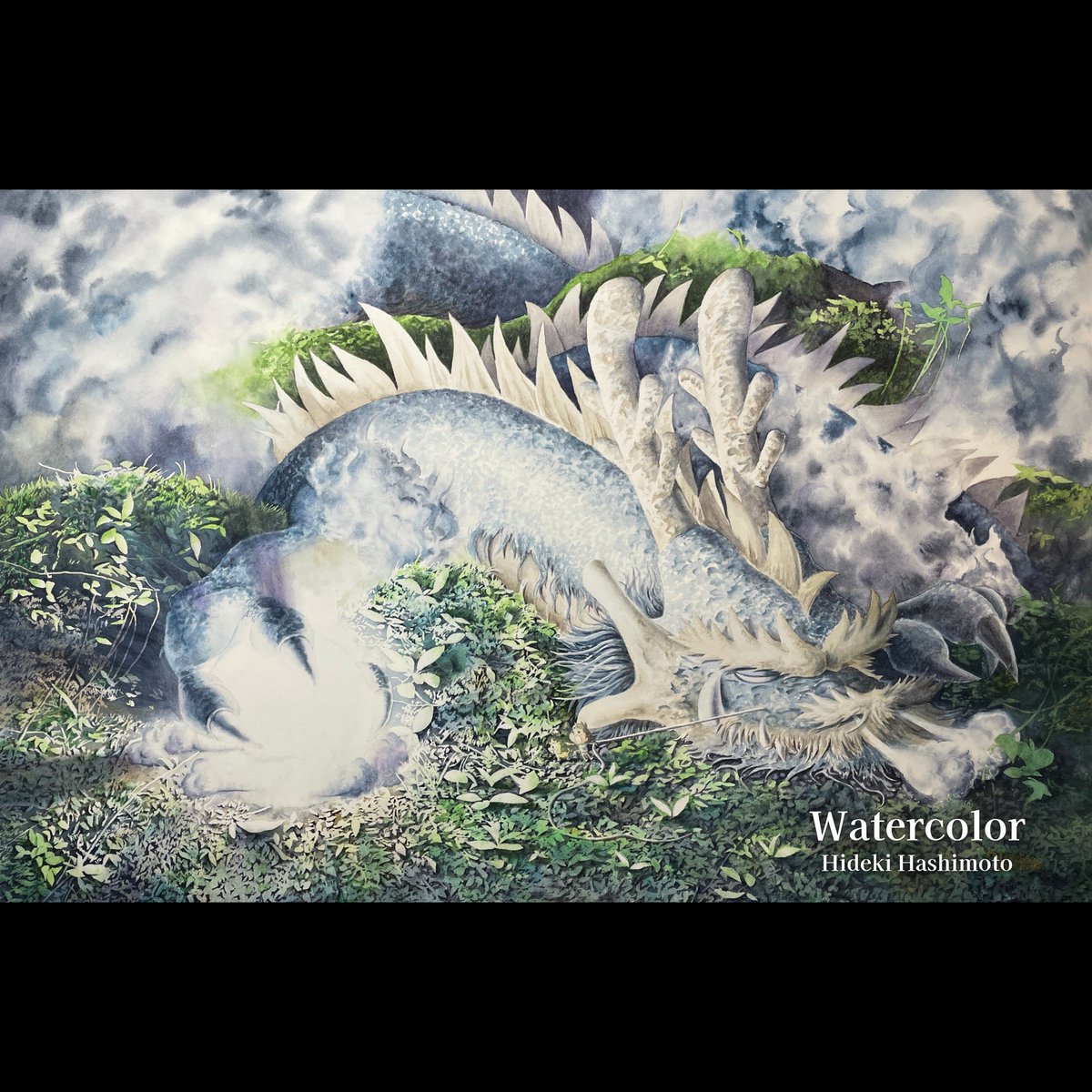 『橋のほとりに緑の影』 貝楽也 作品 「A3サイズの水彩画」 かわいい～！」 橋のほとりに緑の影』 貝楽也 作品 「A3サイズの