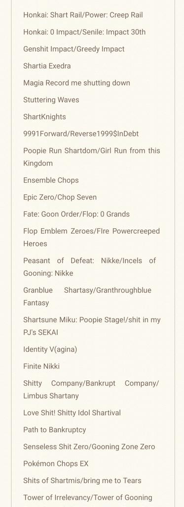 DimPacifistV2's tweet photo. gacha game diss names https://t.co/QNZEG7fuxL