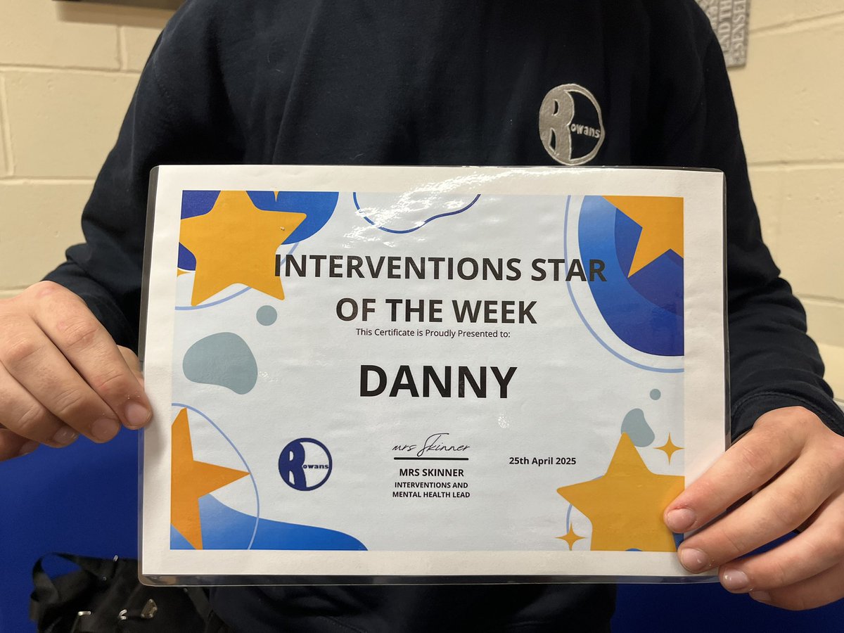 Danny is our interventions star of the week. He attends all interventions and is making great progress with his reading and emotional regulation. He is also one of a group of young people helping with gardening and keeping the school grounds looking beautiful. Thank you Danny 🤩