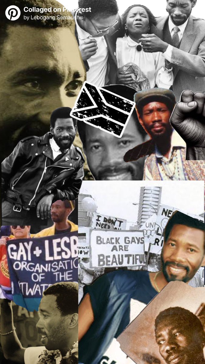 lebohstraatmate's tweet image. I owe my freedom to him and so many others like him. Teaching myself collaging and my first project is titled “Simon Nkoli - my hero”. In creating this I could not phantom the amount of racism and homophobia he was subjected to, making sure I can stand up for my freedoms. 1