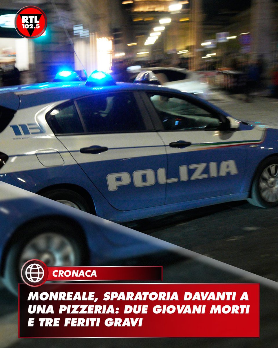 rtl1025's tweet image. 🔴 Tragedia nella notte a #Monreale, vicino #Palermo: una lite davanti a una pizzeria si è trasformata in una sparatoria, causando la morte di Salvatore Turdo, 23 anni, e Massimo Pirozzo, 26 anni. Tre i feriti, tra cui un sedicenne, tutti in gravi condizioni. I #carabinieri hanno