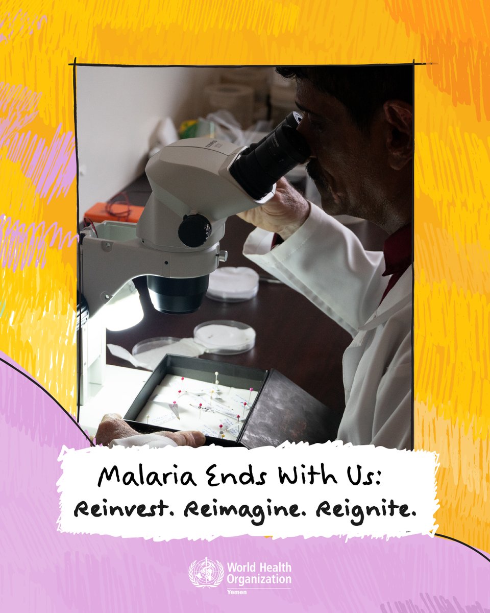 WHOYemen's tweet image. 🌍 On #WorldMalariaDay 2025, we stand united with the global call to achieve a malaria-free world. In #Yemen, WHO continues to support national efforts to prevent, detect, and treat malaria—especially in high-risk areas. 
Together, we can #EndMalaria 💪🏽
🔗 shorturl.at/Nqfh8