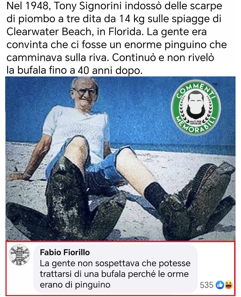CM_Memorabili's tweet photo. Comunque meno scherzo delle Birkenstock. #tonysignorini #scherzoni #commentimemorabili https://t.co/qtk6ZOzlAz