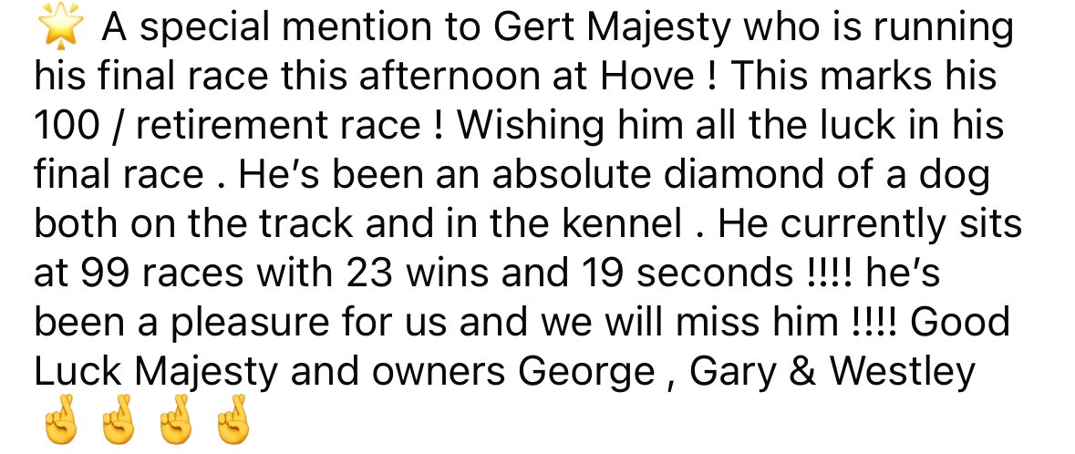 adachikennels's tweet photo. #GertMajesty #RetirementRace 👇 https://t.co/EHlv2nfdkj