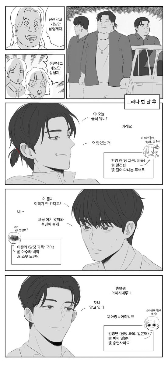 남고에서 여고로 전근 가고 나서
별명 바뀌는 천종겐이 좋아..