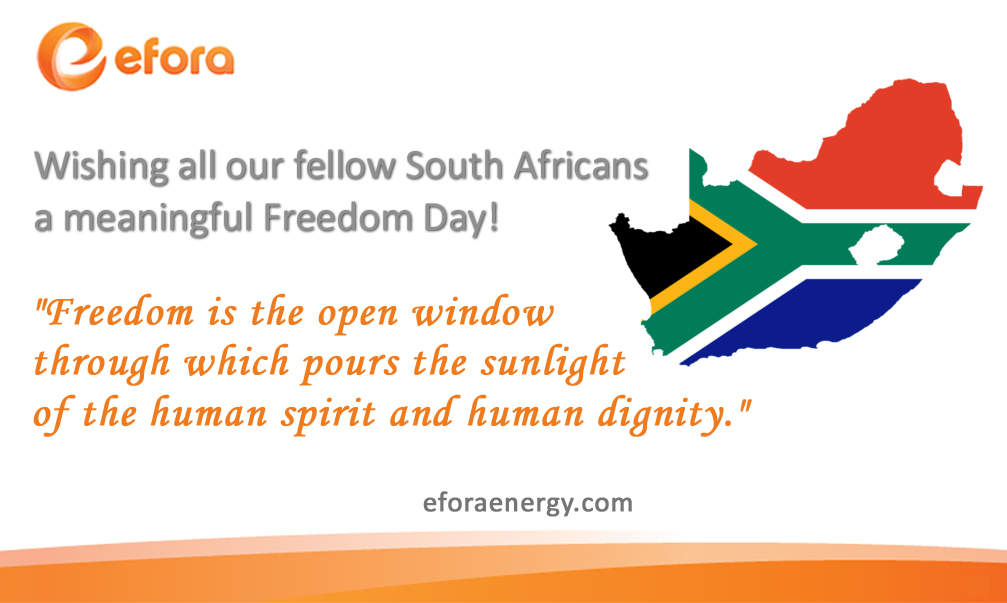 Happy Freedom Day South Africa! 
May we be reminded today of the price paid for our freedom and the responsibility we have to defend it, in all its forms.