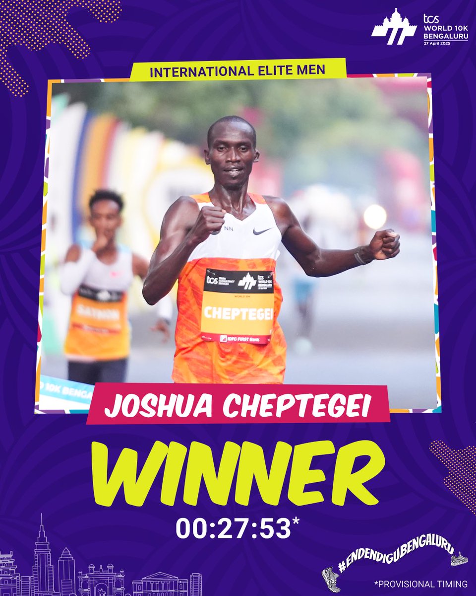 UgaAthletics2's tweet photo. Just in: 
Huge congratulations to @joshuacheptege1  and Sarah Chelangat for their remarkable victories at the TCL World 10K Bengaluru earlier today in India. A proud moment for Uganda!
@NNRunningTeam
#AthleticsAt100 https://t.co/j9YvEvoldM