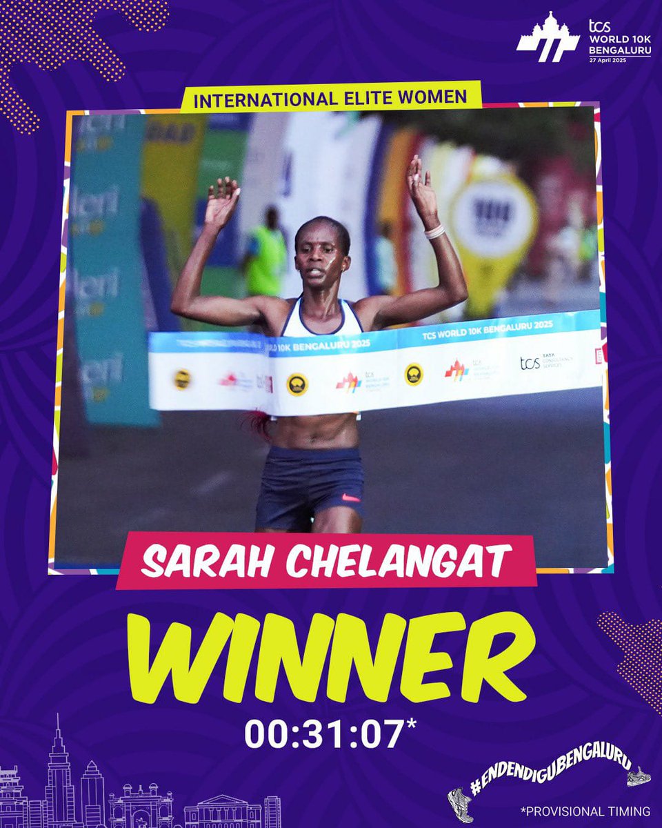 UgaAthletics2's tweet photo. Just in: 
Huge congratulations to @joshuacheptege1  and Sarah Chelangat for their remarkable victories at the TCL World 10K Bengaluru earlier today in India. A proud moment for Uganda!
@NNRunningTeam
#AthleticsAt100 https://t.co/j9YvEvoldM