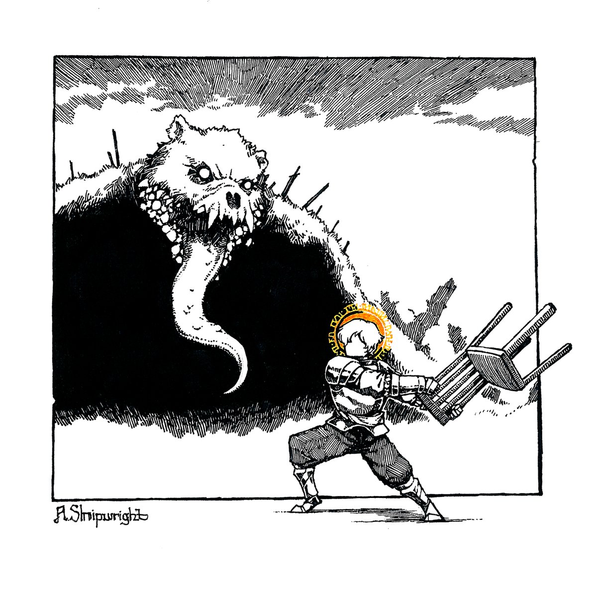 To face such a dangerous foe, I had no choice but to arm myself with a classic weapon—one that combined reach and offense and defense into one.