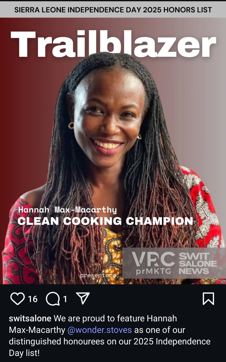 Thank you <a href="/SwitSalone/">SwitSalone.com</a> for the recognition.

It is an honour to be featured alongside so many inspiring Sierra Leoneans.

We remain deeply committed to driving national development, empowering women and youth, and creating cleaner, healthier communities for the future.